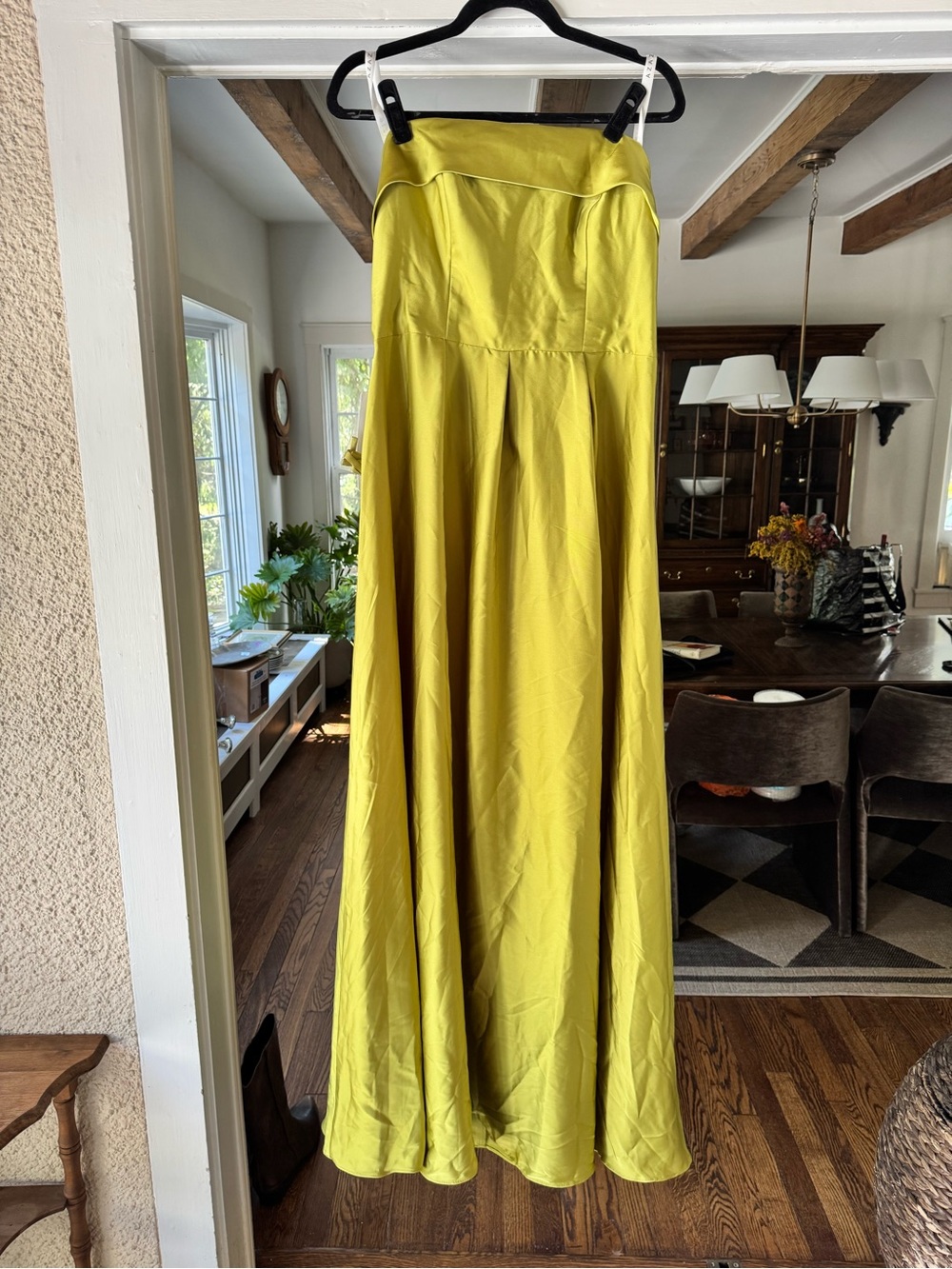 Azazie Lucienne Strapless Evening Gown in Lemongrass